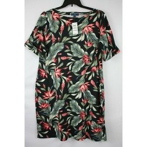 Karen Scott Sports Plus Women's Sports Dress Size 1X Tropical Black Floral